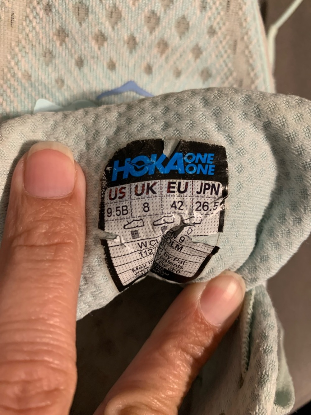 Hoka Clifton 9 Women's Running Sneakers in Mint and Lavender Accents - Picture 4 of 7
